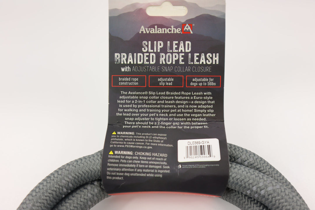 Avalanche Slip Lead Braided Rope Leash