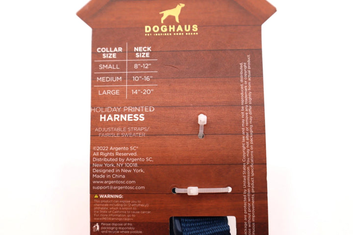Doghaus Holiday Printed Harness (White) - Medium
