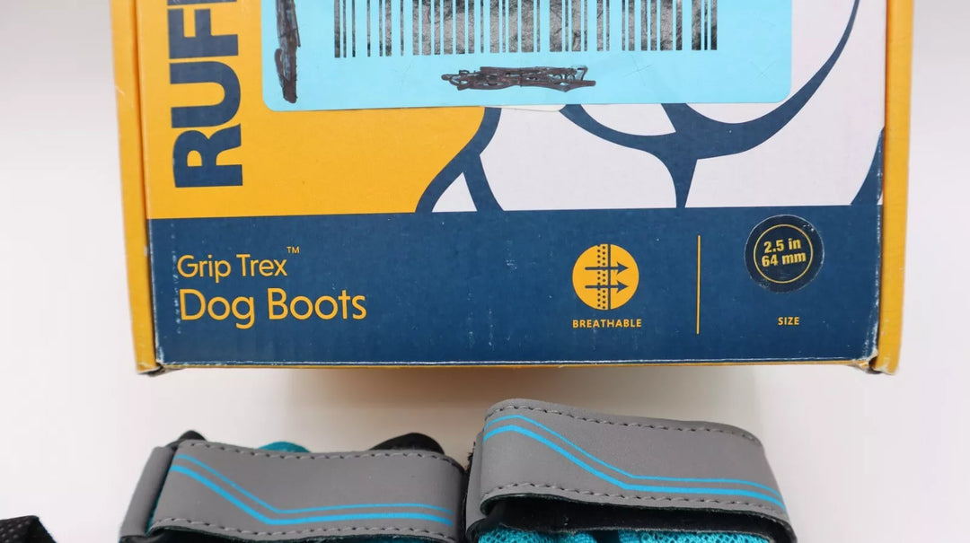 Ruffwear Grip Trex Dog Boots (4 boots) Teal/Black Size 2.5” New