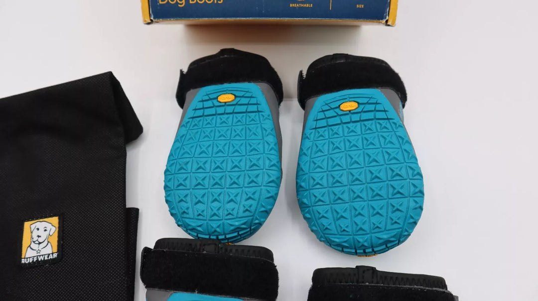 Ruffwear Grip Trex Dog Boots (4 boots) Teal/Black Size 2.5” New