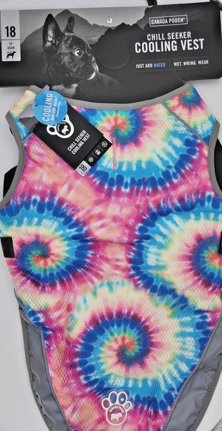 New Canada Pooch Chill Seeker Cooling Vest Size 18 - Tie Dye