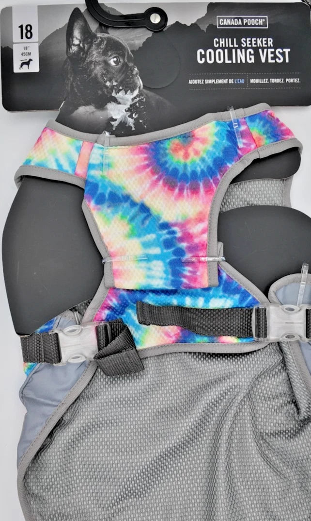 New Canada Pooch Chill Seeker Cooling Vest Size 18 - Tie Dye