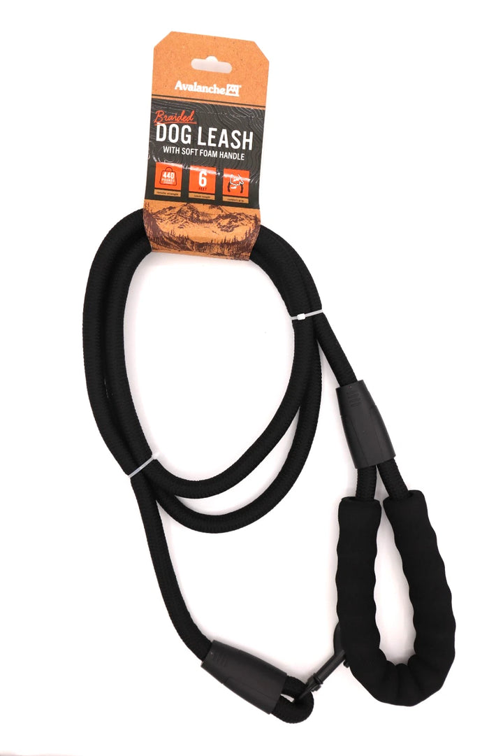 Avalanche Braided Leash (6') Black