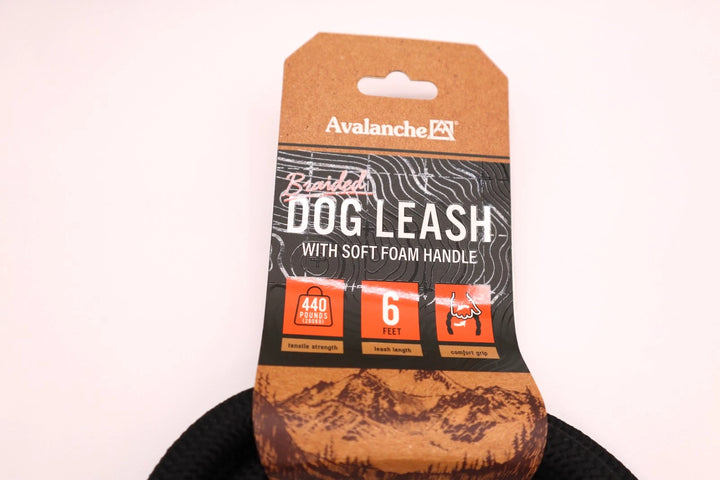 Avalanche Braided Leash (6') Black
