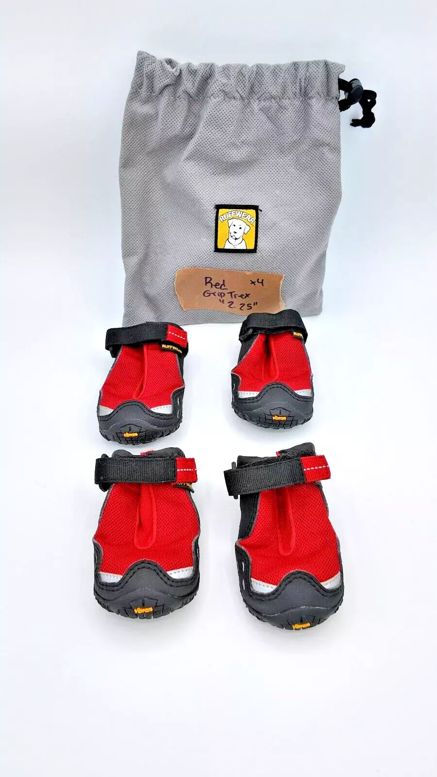 Ruffwear Grip Trex Dog Boots (4 boots) Red Currant - 2.25" (#2)