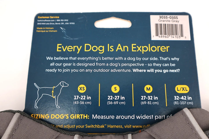 Ruffwear Dog Harnesses Switchbak -  Small Granite Grey