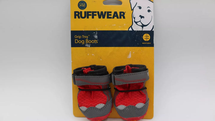 Ruffwear Dog Grip Trex Dog Boots 1.75 inches Red (2 Boots)